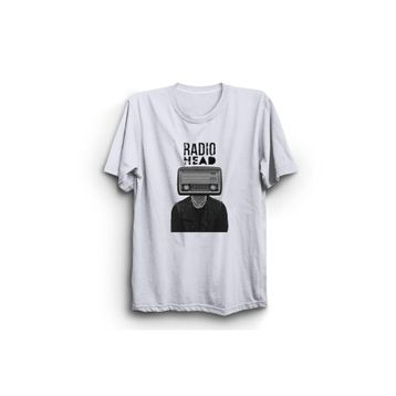 The Fame Radyo Radio Head Rock Metal Müzik Grubu Beyaz Unisex T-shirt