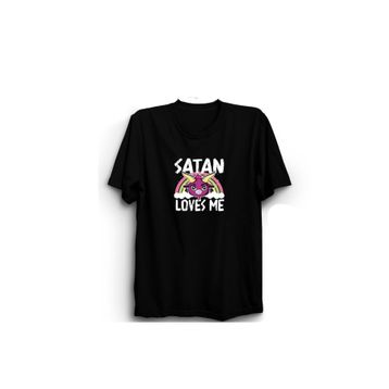 The Fame Satan Loves Me Şeytan Beni Sever Siyah Kadın T-shirt