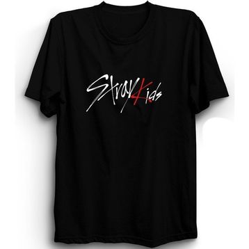 The Fame Stray Kids Classic Logo K-Pop Siyah Erkek T-shirt