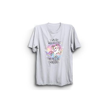 The Fame Unicorn Bitch Beyaz Kadın T-shirt