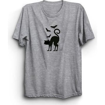 The Fame Yarasalar ve Kedi Cat And Bats Animal Gri Kadın T-shirt