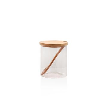 The Mia Bambu 450 ml Kapaklı Borosilikat Cam Kavanoz