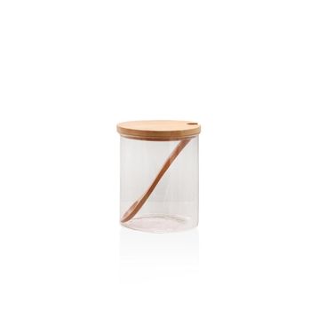 The Mia Bambu 450 ml Kapaklı Borosilikat Cam Kavanoz