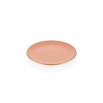 The Mia Basic 6'lı Set Somon Pembe 19 cm Pasta Tabağı