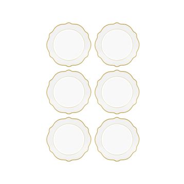 The Mia Jaswely 21 cm 6 Parça Beyaz Pasta Tabağı