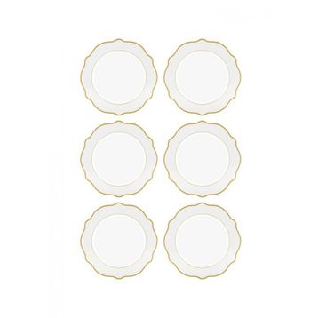 The Mia Jaswely 21 cm 6 Parça Beyaz Pasta Tabağı