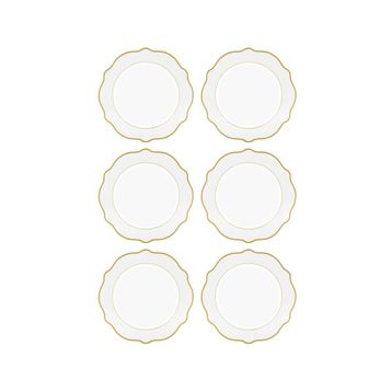 The Mia Jaswely 21 cm 6 Parça Beyaz Pasta Tabağı