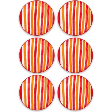 The Mia Joy 19 cm Kırmızı 6'lı Pasta Tabağı Set