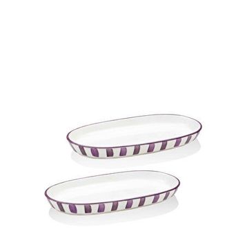 The Mia Joy Oval 2'li Mor Servis Tabağı