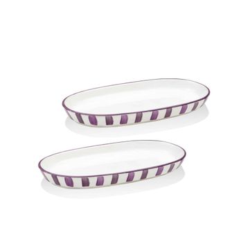 The Mia Joy Oval 2'li Mor Servis Tabağı