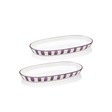 The Mia Joy Oval 2'li Mor Servis Tabağı