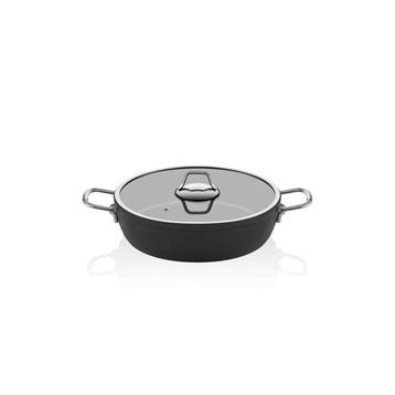 The Mia La Cucina Siyah 24 Cm Kısa Tencere