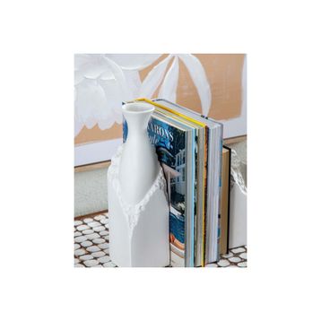The Mia Licia Beyaz 10x10x35 cm Seramik Vazo