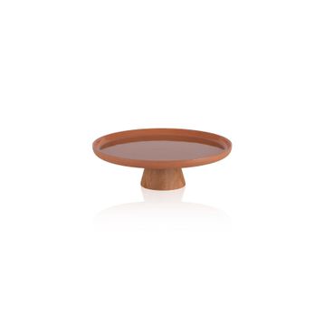 The Mia Limoges Terracota 21x7 cm Ahşap Ayaklı Tabak