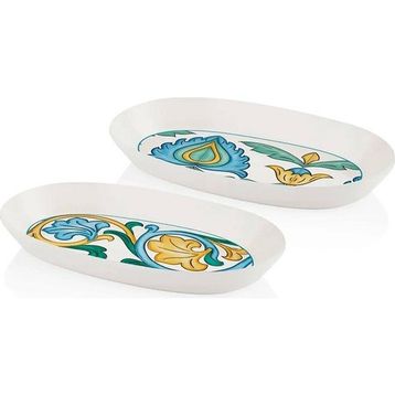 The Mia Lımoncello Basıc Gri 2'li 26 cm Oval Servis Tabak