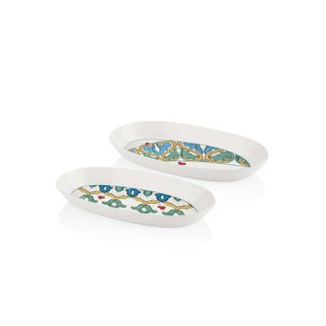 The Mia Lımoncello Basıc Gri 2'li 29 cm Oval Servis Tabak
