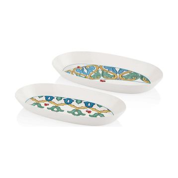 The Mia Lımoncello Basıc Gri 2'li 29 cm Oval Servis Tabak