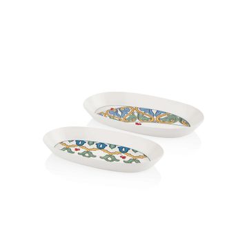 The Mia Lımoncello Basıc Gri 2'li 29 cm Oval Servis Tabak