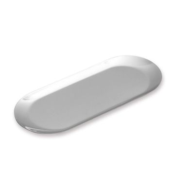 The Mia Linea Oval Çelik Servis Tabağı Gümüş 30 x 12 cm