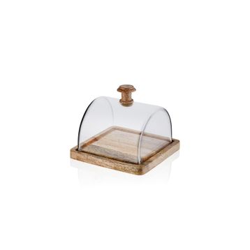 The Mia Madera 15x19x19 CM Dikdörtgen Kek Saklama Fanusu