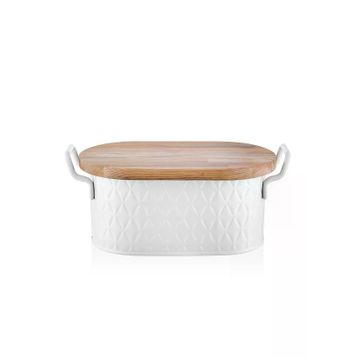 The Mia PZM0003 40X22X18 CM Beyaz Ekmek Saklama Kabı