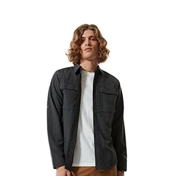 The North Face NF0A4T180C51 M L/S Sequoia Shirt Erkek Gri Outdoor Gömlek