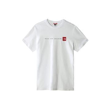 The North Face NF0A7X1MFN41_M S/S NEVER STOP EXPLO Bisiklet Yaka Düz Beyaz Erkek T-shirt