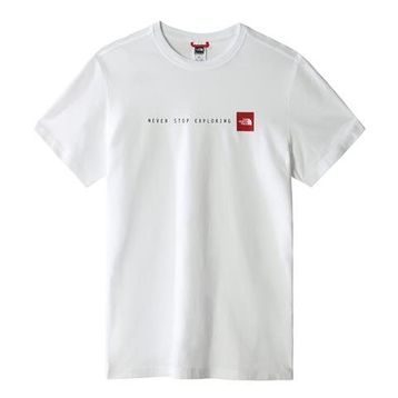 The North Face NF0A7X1MFN41_M S/S NEVER STOP EXPLO Bisiklet Yaka Düz Beyaz Erkek T-shirt