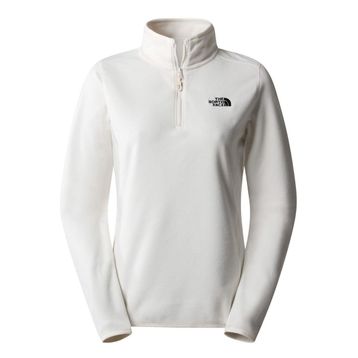 The North Face NF0A855MN3N1 W 100 Glacier Yarım Fermuar Beyaz Kadın Polar