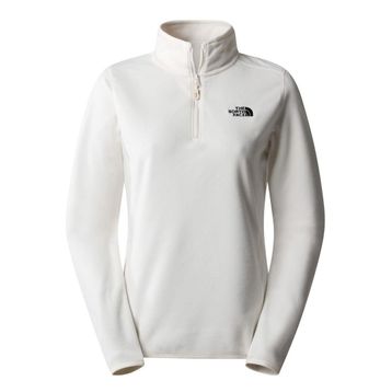 The North Face NF0A855MN3N1 W 100 Glacier Yarım Fermuar Beyaz Kadın Polar