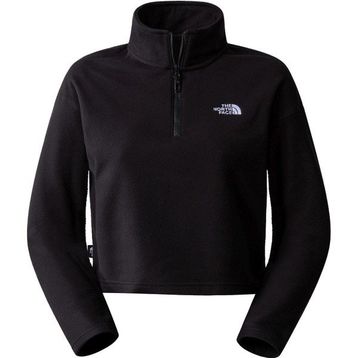 The North Face NF0A855NJK31 W 100 Glacier Cropped Yarım Fermuar Crop Siyah Kadın Polar