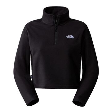 The North Face NF0A855NJK31 W 100 Glacier Cropped Yarım Fermuar Crop Siyah Kadın Polar