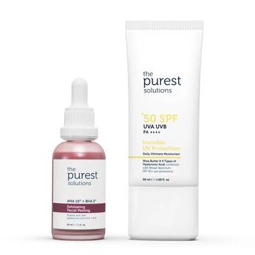 The Purest Solutions Canlandırıcı & Cilt Tonu Eşitleyici Yüz Peeling Serum ve Spf+50 Güneş Koruyucu
