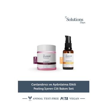 The Purest Solutions Canlandırıcı ve Aydınlatma Etkili Peeling İçeren Cilt Bakım Seti