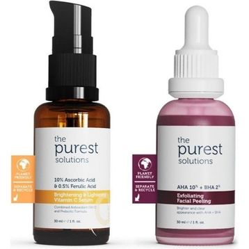 The Purest Solutions Renk Tonu Eşitleyici Peeling ve C Vitaminli Serum Bakım Seti