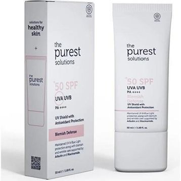 The Purest Solutions SPF50+ 50 ml Leke Karşıtı ve Cilt Tonu Eşitleyici Renkli Güneş Koruyucu Krem