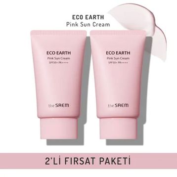 The Saem Pink Sun Cream Spf 50+ ve Pa++++ Ton Dengeleyici Işıltı Veren 2x50 gr Güneş Kremi