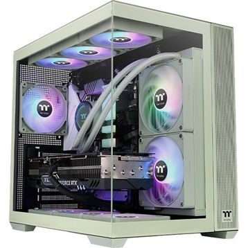 Thermaltake View 380 CA-3Z2-85MEWE-00 ARGB Fanlı Yeşil 850 W ATX Gaming Bilgisayar Kasası