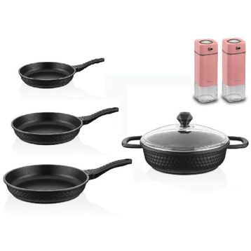 Thermoad Gri 20cm 22cm 2'li Granit Döküm Sahan Ve Tava Seti