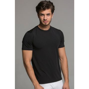 Thermoform Microfiber Siyah Kısa Kollu Fanila