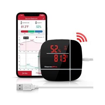 ThermoPro TP90 Uzaktan Kontrollü Alexa Uyumlu WiFi Isı Nem Ölçer