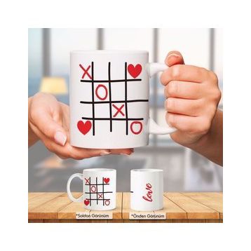 Tic Tac Toe Love Aşk Tasarım Kupa Bardak