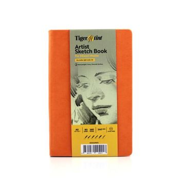 Tigertint A5 140 gr 80 Yaprak Sketch Book Turuncu Sert Kapaklı Eskiz Defteri