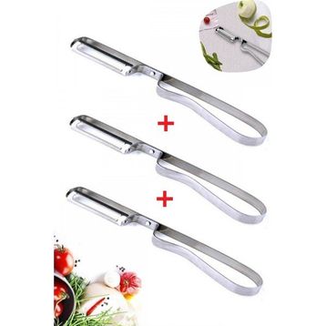 Tilbe Home 3'lü Metal Yan Soyacak Çelik Sebze Soyacak Patates Julyen Salata Yan Soyacağı Lüx Havuç Julyen Aparatı Seti