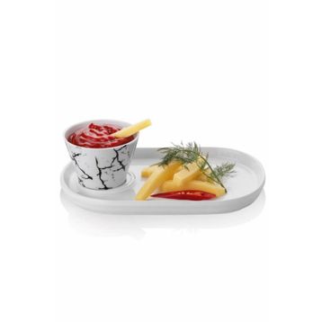 Tilbe Home Konik Sosluk ve Oval Sunum Tabağı
