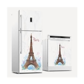 Tilki Dünyası 0031 Paris Desenli Buzdolabı Stickerı