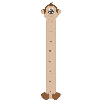 Tilki Dünyası 3108 Sevimli Maymun Boy Cetveli Duvar Sticker