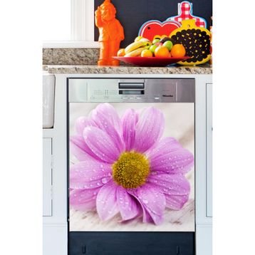 Tilki Dünyası BLSK000072 Su Damlası ve Mor Tutkusu Bulaşık Makinası Kapak Stickerı