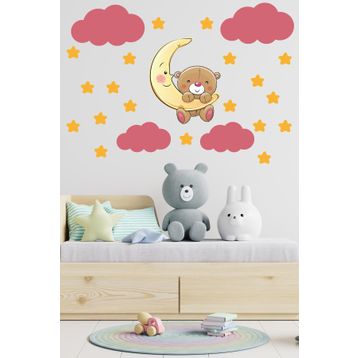 Tilki Dünyası Dekoratif Bulutlar Bebek ve Çocuk Odası Duvar Sticker
