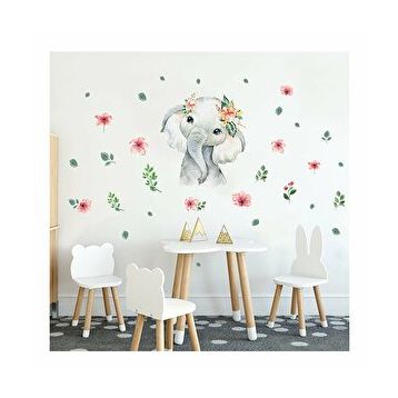 Tilki Dünyası T0355 ST Sevimli Fil Çocuk Odası Duvar Sticker